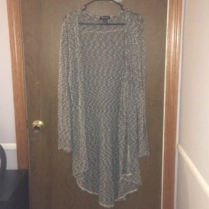 Black and white long cardigan